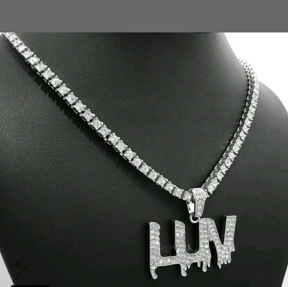 Hip Hop Lil Uzi Vert's LUV  pendant & 18" 1 Row Di - Picture 4 of 4